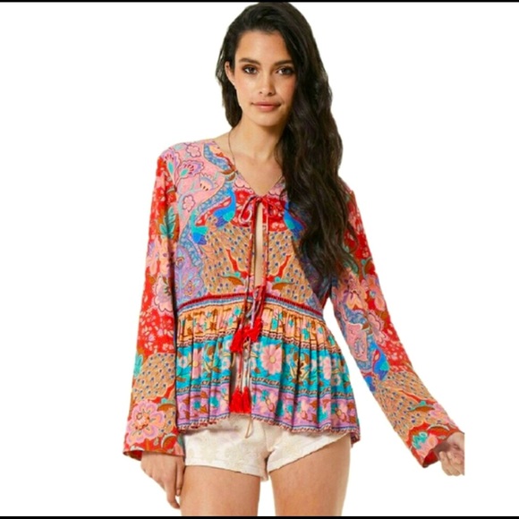 Spell & The Gypsy Lotus Jacket in Ruby NWT